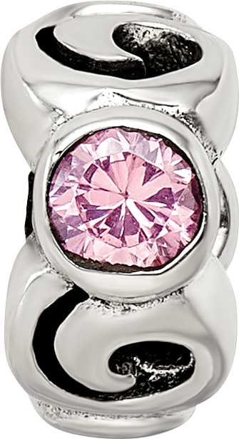 Sterling Silver Reflections Pink CZ Bead