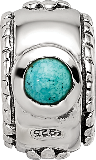 Sterling Silver Reflections Turquoise Bead