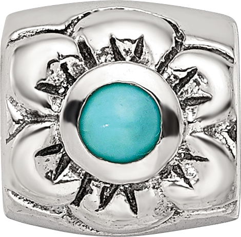 Sterling Silver Reflections Turquoise Bead