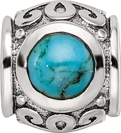 Sterling Silver Reflections Turquoise Bead
