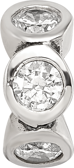 Sophia Jewelers 925 Sterling Silver CZ Bead with Antiqued Finish Elegant Design