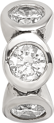 Sophia Jewelers 925 Sterling Silver CZ Bead with Antiqued Finish Elegant Design