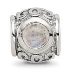 Sterling Silver 925 Moonstone Bead with Antiqued Finish Sophisticated Design