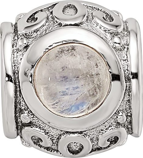 Sterling Silver 925 Moonstone Bead with Antiqued Finish Sophisticated Design