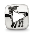 Sterling Silver 925 Aries Zodiac Bead with Antiqued Finish Elegant Boutique Charm