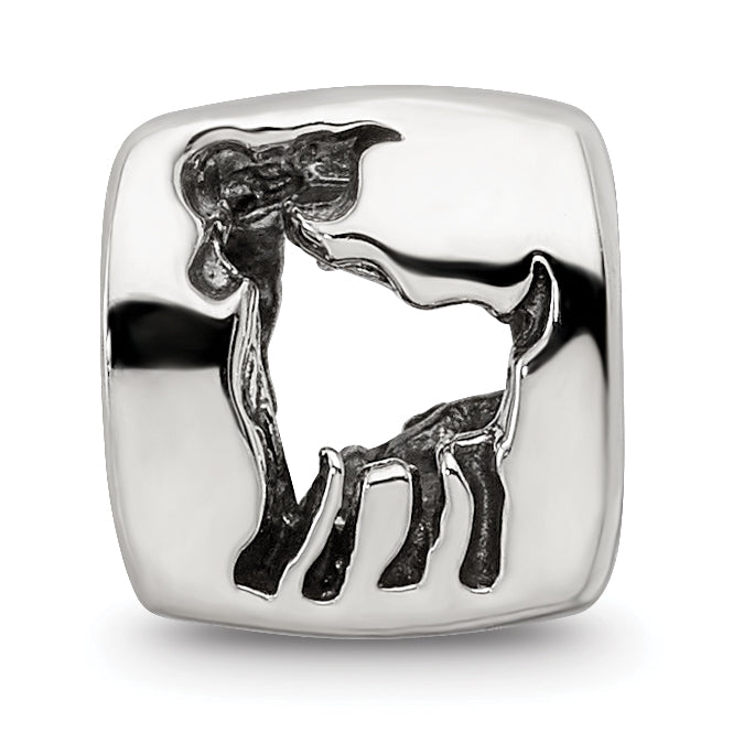 Sterling Silver 925 Aries Zodiac Bead with Antiqued Finish Elegant Boutique Charm