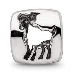 Sterling Silver 925 Aries Zodiac Bead with Antiqued Finish Elegant Boutique Charm
