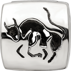 Sterling Silver 925 Taurus Zodiac Bead with Antiqued Finish Solid Design