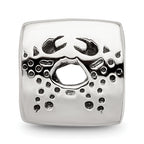 Sterling Silver 925 Cancer Zodiac Bead with Antiqued Finish Themed and Solid