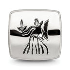 Sterling Silver 925 Virgo Zodiac Bead with Antiqued Finish Solid