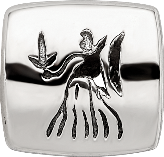 Sterling Silver 925 Virgo Zodiac Bead with Antiqued Finish Solid
