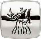 Sterling Silver 925 Virgo Zodiac Bead with Antiqued Finish Solid