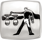 Sterling Silver 925 Libra Zodiac Bead with Antiqued Finish