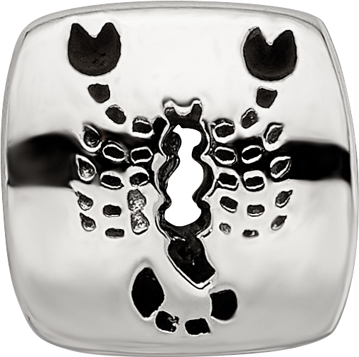 Sterling Silver 925 Scorpio Zodiac Bead with Antiqued Finish and Cast Design