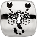 Sterling Silver 925 Scorpio Zodiac Bead with Antiqued Finish and Cast Design