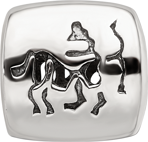 Sterling Silver 925 Sagittarius Zodiac Bead with Antiqued Finish  Personalized Charm for Bracelets