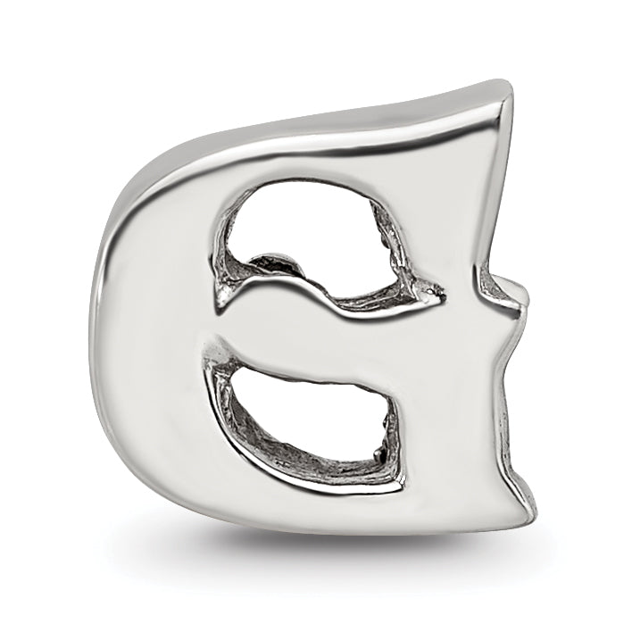 Sterling Silver 925 Polished Letter G Bead Solid Elegance by Sophia Jewelers