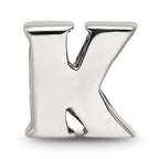 Sterling Silver 925 Polished Letter K Bead Solid & Elegant Design