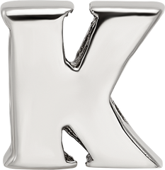 Sterling Silver 925 Polished Letter K Bead Solid & Elegant Design
