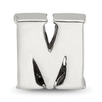 Sophia Jewelers Sterling Silver 925 Polished Letter M Bead Elegant Cast Design