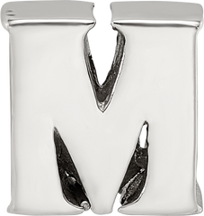 Sophia Jewelers Sterling Silver 925 Polished Letter M Bead Elegant Cast Design