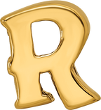 Sterling Silver Gold-Plated Letter R Bead with Polished Finish