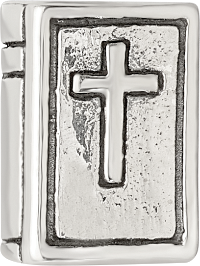 Sterling Silver 925 Antiqued Bible Bead with Themed Design by Sophia Jewelers