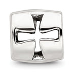Sterling Silver 925 Maltese Cross Bead with Polished Finish, Casted Solid Design