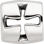 Sterling Silver 925 Maltese Cross Bead with Polished Finish, Casted Solid Design