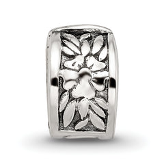 Kids Collection Sterling Silver Reflections Floral Pattern Clip Bead