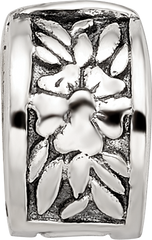 Sterling Silver Kids Floral Clip Bead with Antiqued Finish by Sophia Jewelers