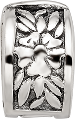 Kids Collection Sterling Silver Reflections Floral Pattern Clip Bead