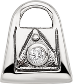 Sterling Silver 925 Kids CZ Handbag Bead with Antiqued Finish