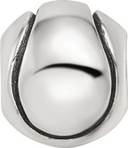 Sterling Silver 925 Antiqued Kids Tennis Ball Bead Solid Design